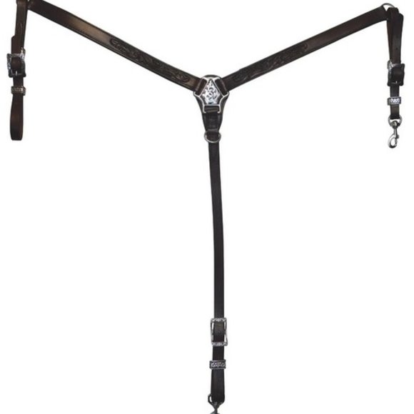 Tucker Other - Sale! Tucker Horizon Series Engraved Breast Strap - brown leather floral tooled